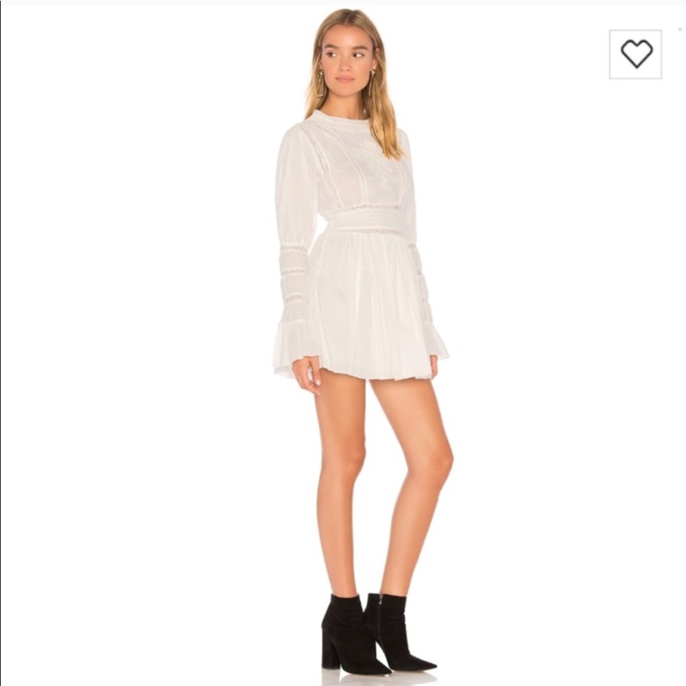 Free People Cream Victorian Waisted Dress - Picture 3 of 6